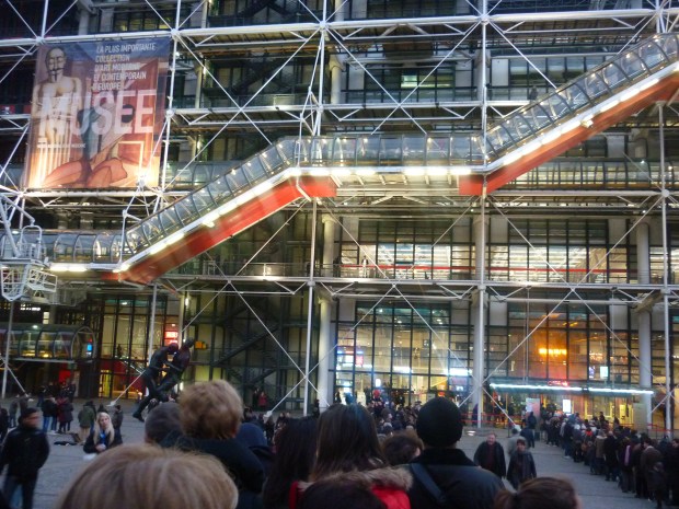 Waiting outside the Centre Pompidou grants several opportunities to snap photos of the massive museum.