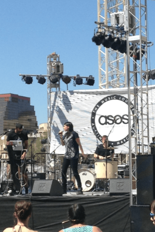 Here's a shot of one of the bands performing at the venue during ASOS's event.