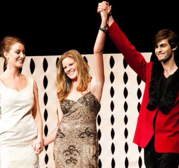 Working it with designer Irene Carter after the show!