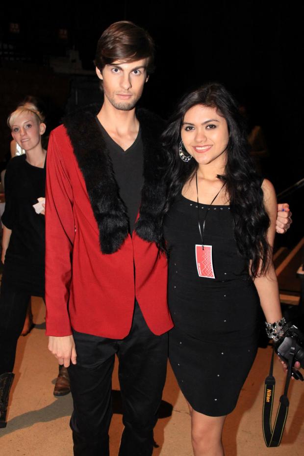 Backstage with my friend Jenny before walking onto the runway. Photo by LifeLife ToTheFullest.