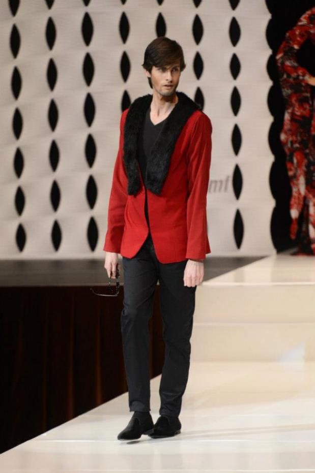 Me walking on the runway in Irene Carter's design.