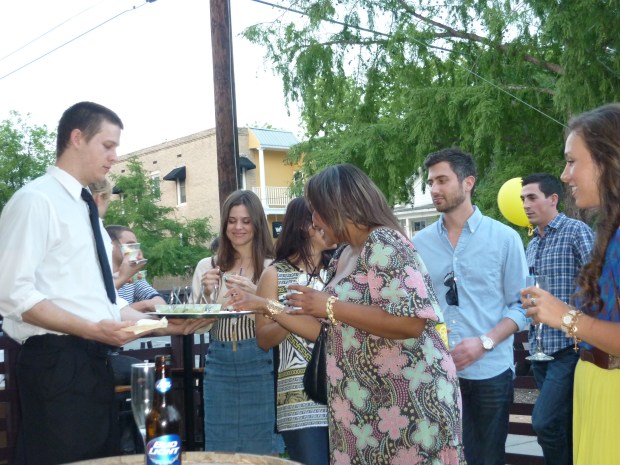 Guests rushed to sample the green tea ice cream...it tasted quite nice.