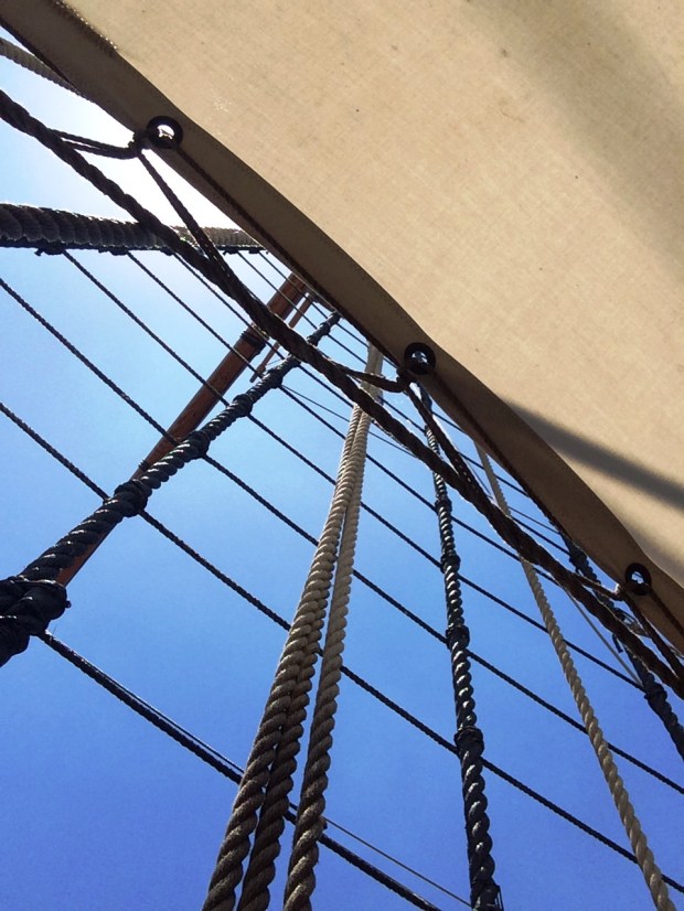 Looking at the sky from one of the ships